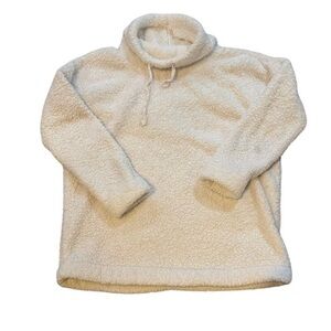 Ivory Old Navy women’s cowl neck Sherpa pullover, size S